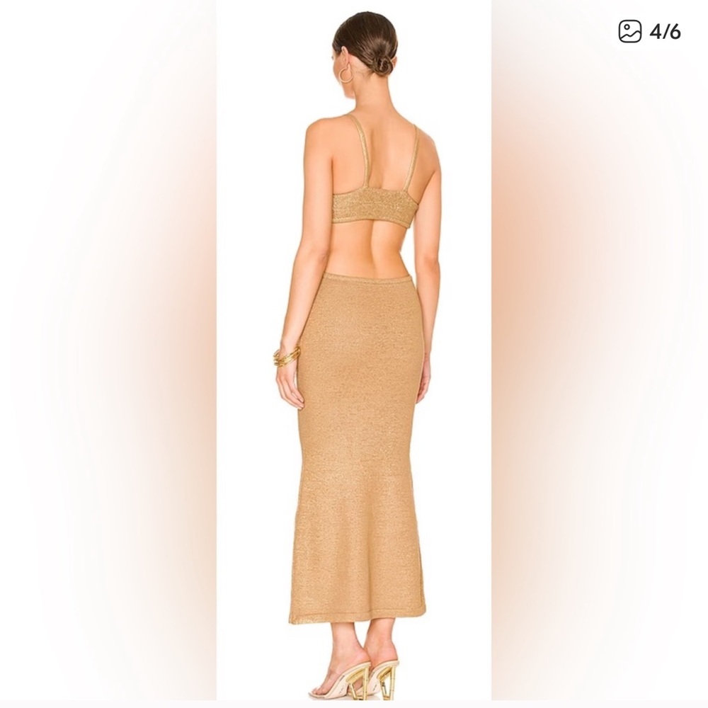 Cult Gaia Serita Knit Dress in Gold - Picture 2 of 5